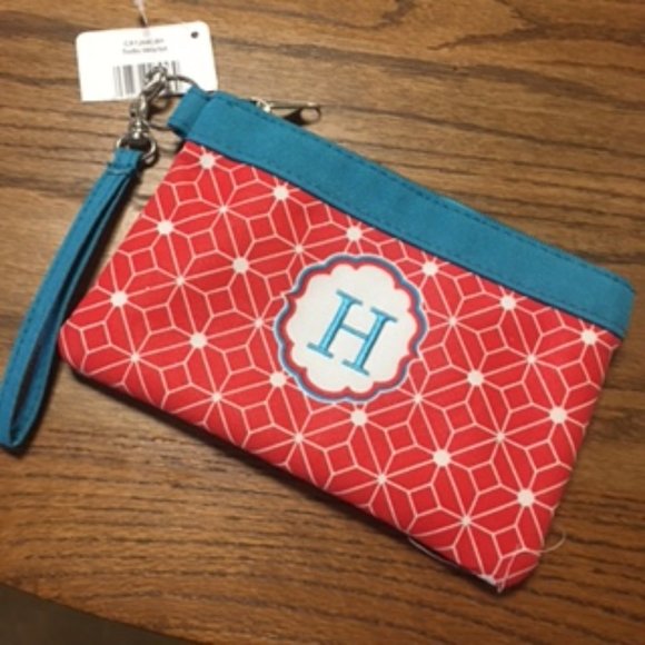 Monogram "H" Wristlet/Cosmetic Bag New with Tag - Picture 1 of 6